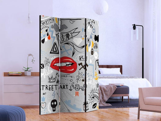 Decorative partition-Room Divider - Stream of thought-Folding Screen Wall Panel by ArtfulPrivacy