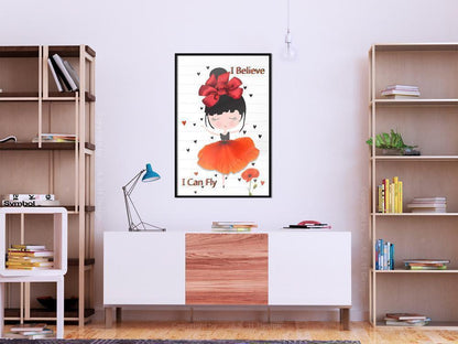 Nursery Room Wall Frame - Poppy Dancer-artwork for wall with acrylic glass protection