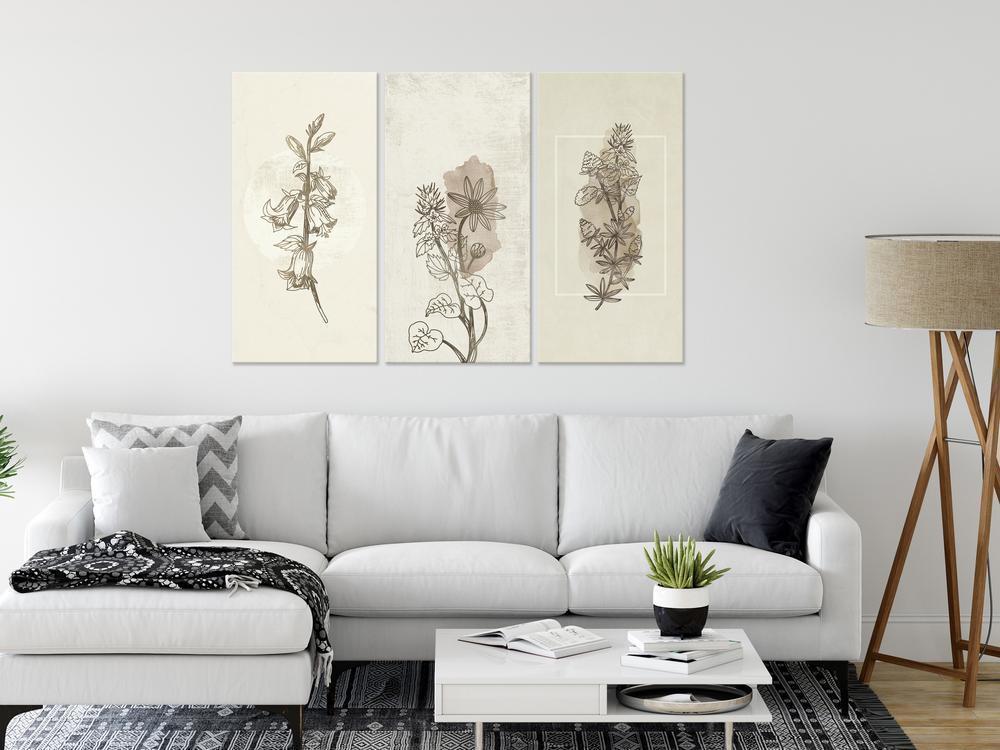 Canvas Print - Herbarium (3 Parts)-ArtfulPrivacy-Wall Art Collection