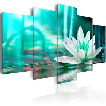 Canvas Print - Turquoise Lotus-ArtfulPrivacy-Wall Art Collection
