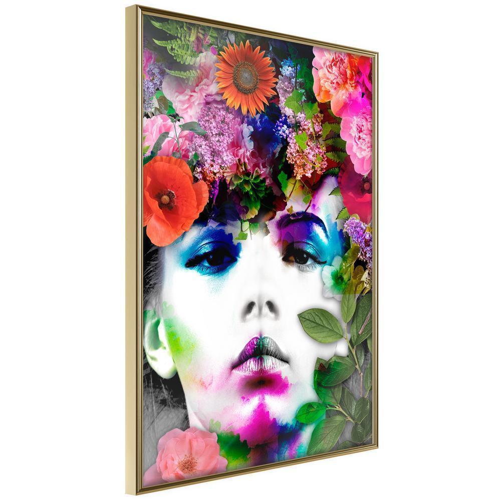 Wall Decor Portrait - Flower Coronet-artwork for wall with acrylic glass protection