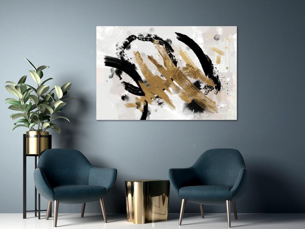 Canvas Print - Golden Impression (1 Part) Wide-ArtfulPrivacy-Wall Art Collection