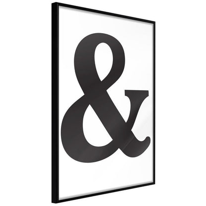 Typography Framed Art Print - Ampersand (Black)-artwork for wall with acrylic glass protection