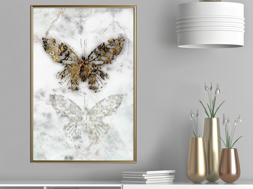 Golden Art Poster - Butterfly Fossils-artwork for wall with acrylic glass protection