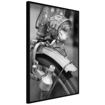 Black and White Framed Poster - Lamp and Dynamo-artwork for wall with acrylic glass protection