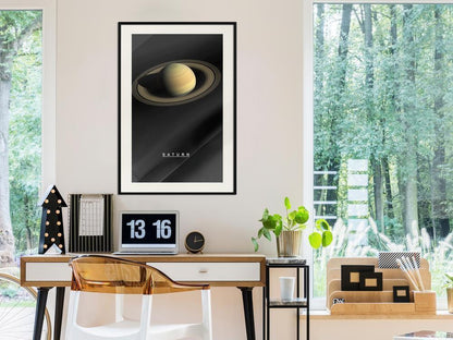 Framed Art - The Solar System: Saturn-artwork for wall with acrylic glass protection