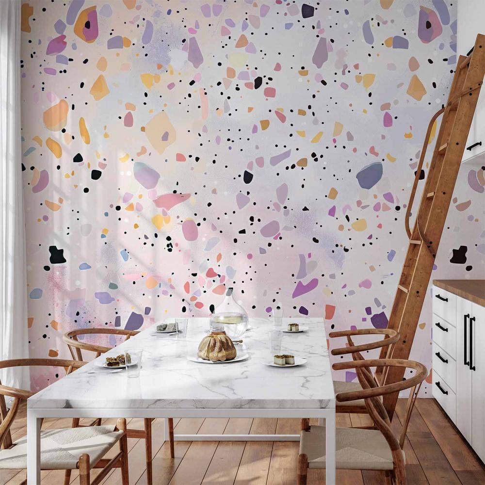 Wall Mural - Terrazzo in Confetti Style Violet-Pink Colorful Pattern