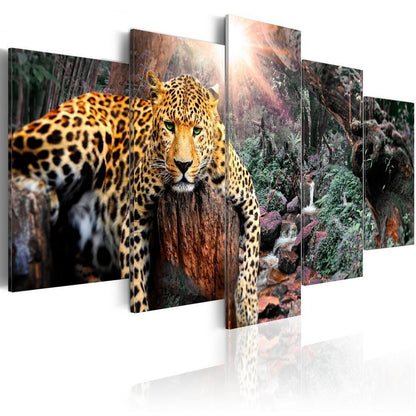 Canvas Print - Leopard Relaxation-ArtfulPrivacy-Wall Art Collection