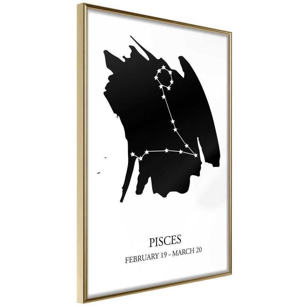 Typography Framed Art Print - Zodiac: Pisces I-artwork for wall with acrylic glass protection