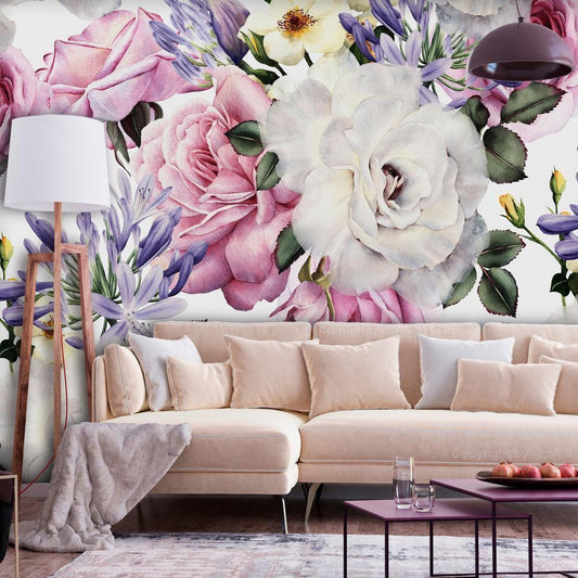 Wall Mural - Sentimental Garden (Colourful)-Wall Murals-ArtfulPrivacy