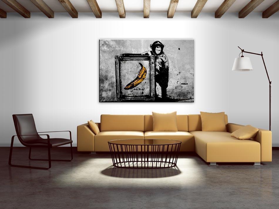 Canvas Print - Inspired by Banksy - black and white-ArtfulPrivacy-Wall Art Collection