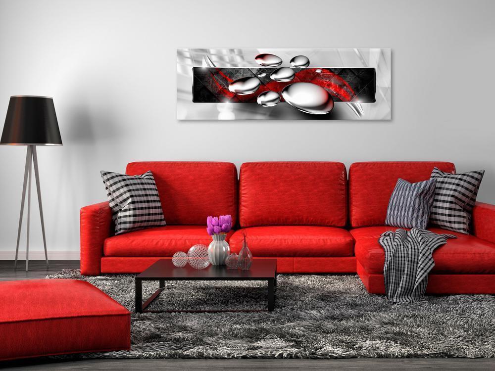 Canvas Print - Shiny Stones (1 Part) Narrow Red-ArtfulPrivacy-Wall Art Collection