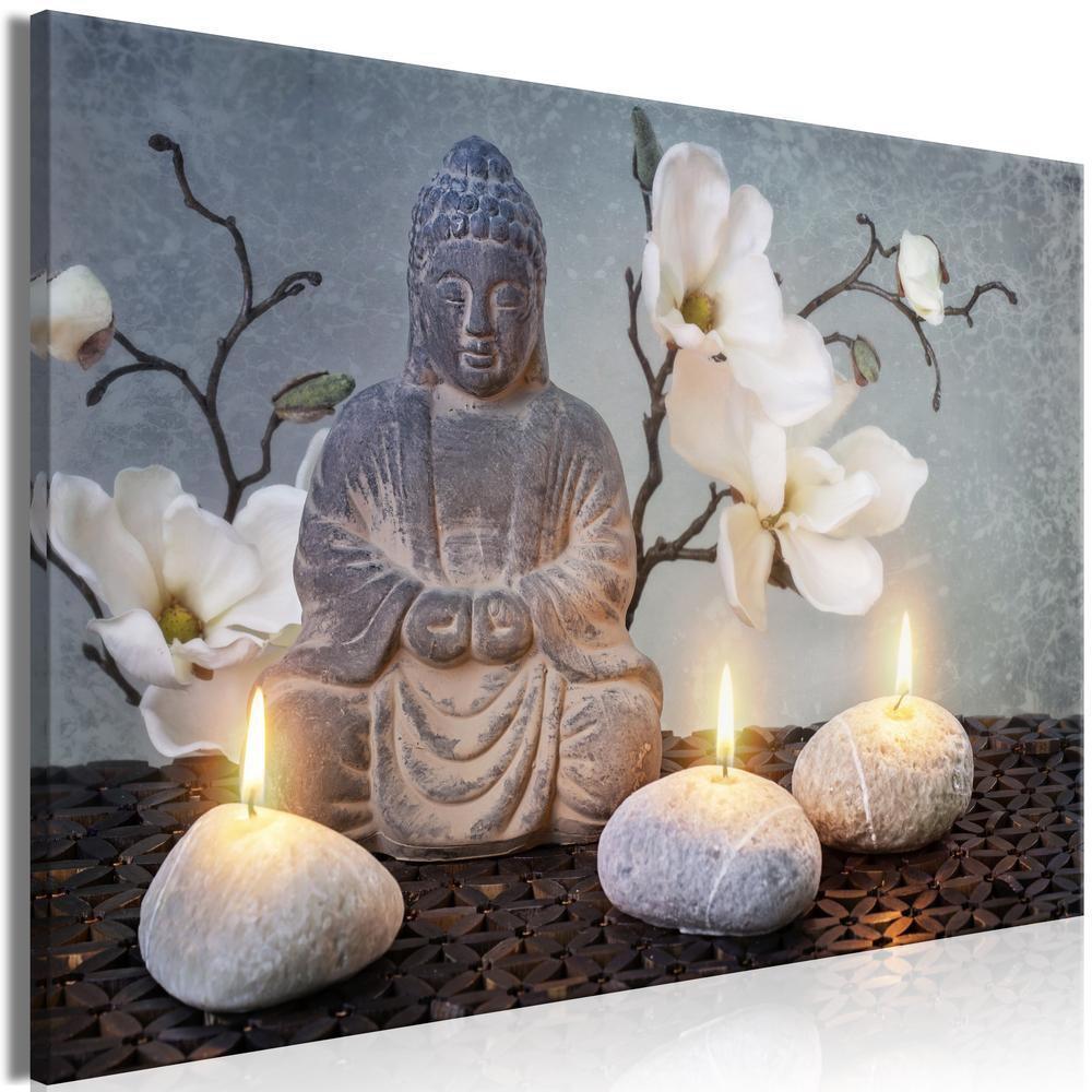 Canvas Print - Buddha and Stones (1 Part) Wide-ArtfulPrivacy-Wall Art Collection