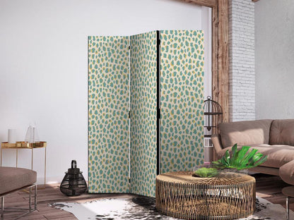 Room Divider - Giraffe Pattern - Animal Pattern in Turquoise Spots on a Light Background