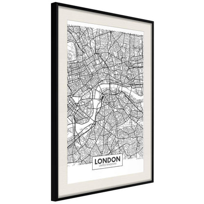 Wall Art Framed - City Map: London-artwork for wall with acrylic glass protection
