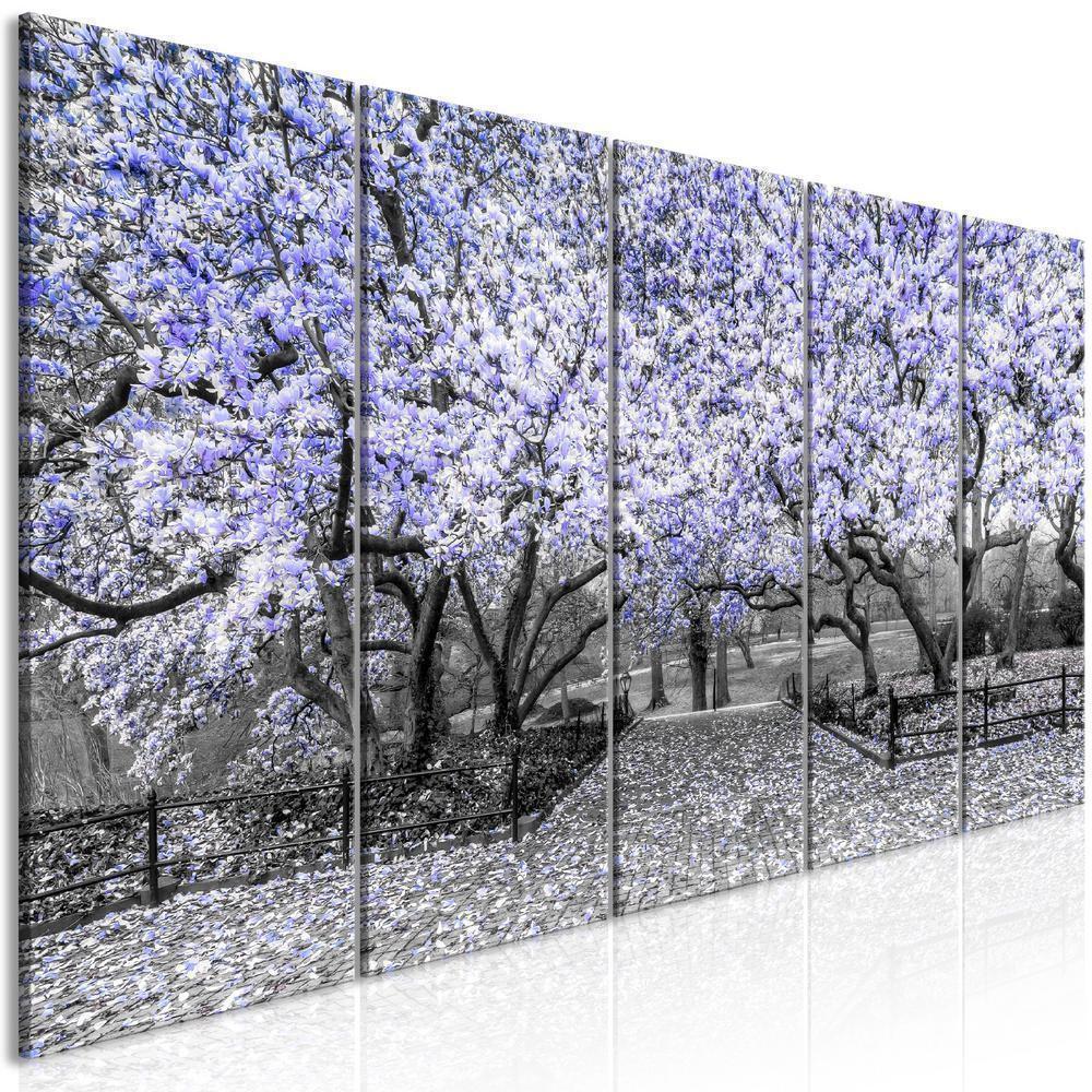 Canvas Print - Magnolia Park (5 Parts) Narrow Violet-ArtfulPrivacy-Wall Art Collection