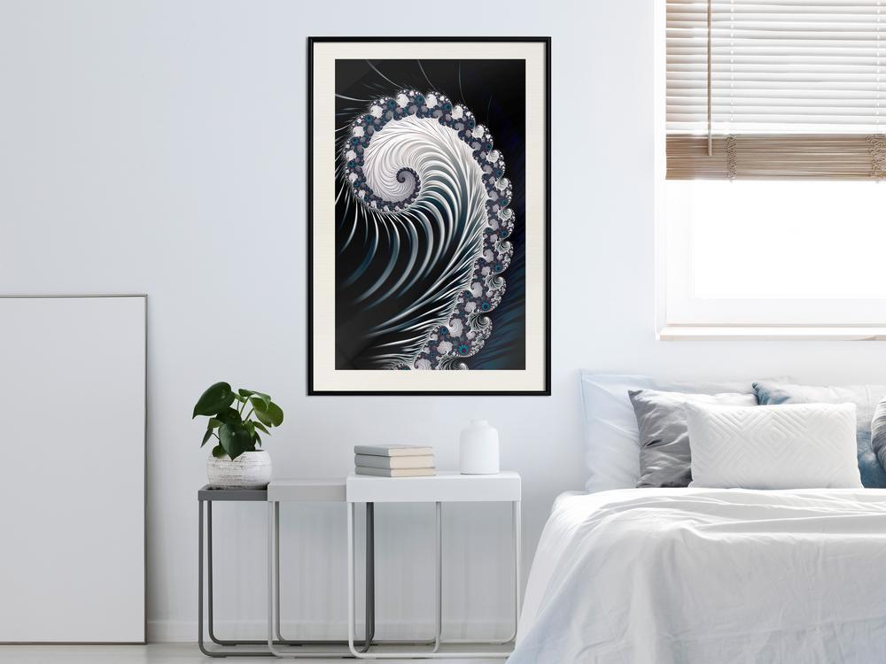 Abstract Poster Frame - Fractal Spiral (Negative)-artwork for wall with acrylic glass protection
