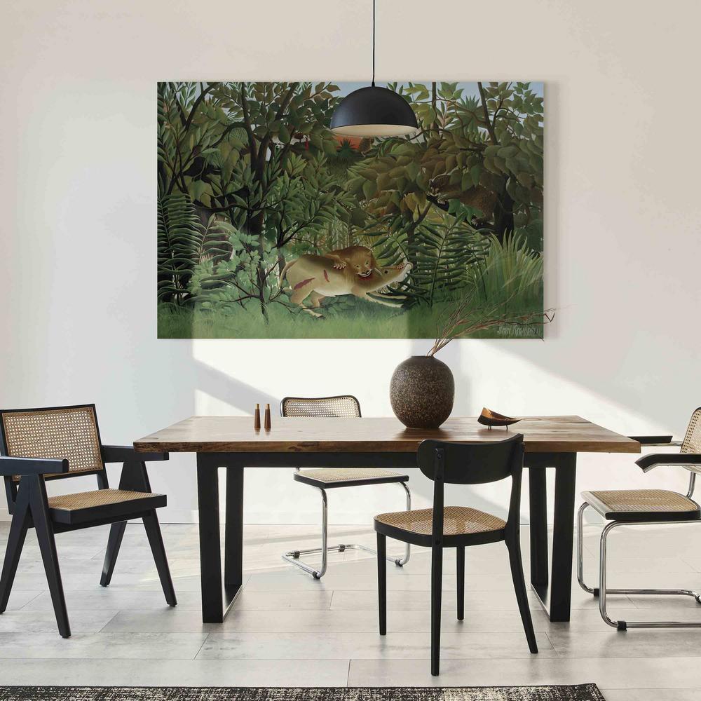 Canvas Print - Le Lion ayant faim se jette sur l'Antilope (Henri Rousseau)