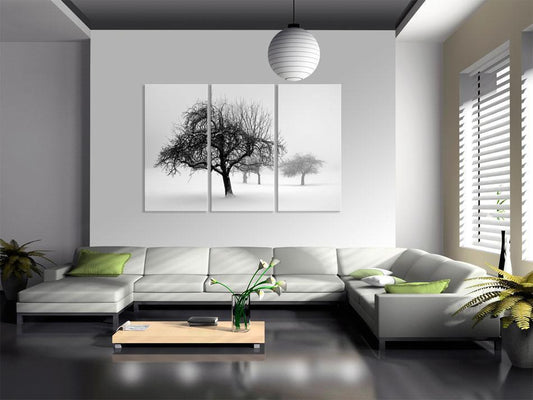 Canvas Print - Trees submerged in white-ArtfulPrivacy-Wall Art Collection