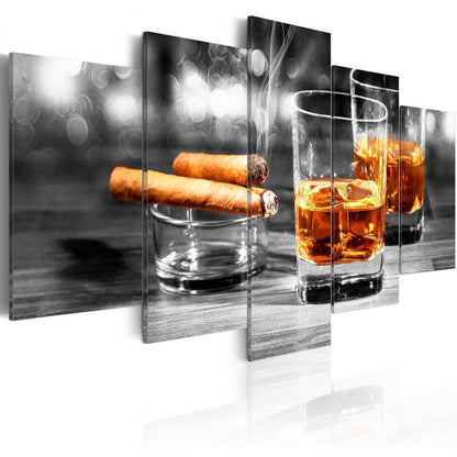 Canvas Print - Cigars and whiskey-ArtfulPrivacy-Wall Art Collection