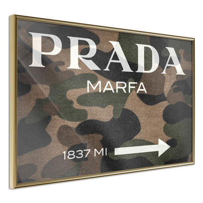 Typography Framed Art Print - Prada (Camo)-artwork for wall with acrylic glass protection