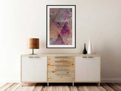 Abstract Poster Frame - Pink Patchwork II-artwork for wall with acrylic glass protection