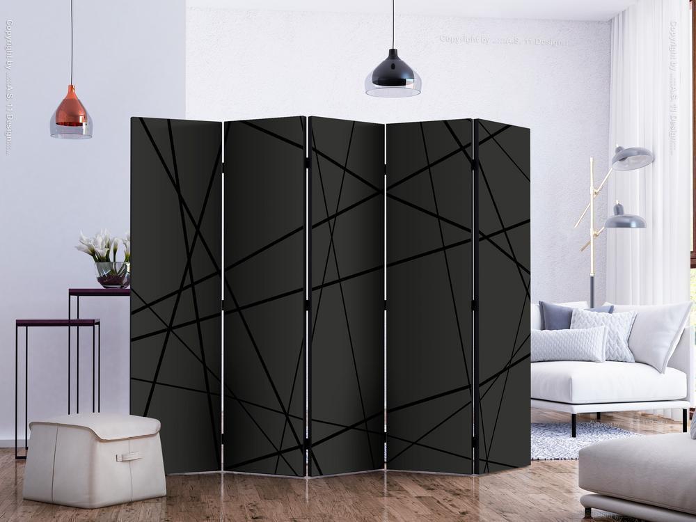 Decorative partition-Room Divider - Dark Intersection II-Folding Screen Wall Panel by ArtfulPrivacy