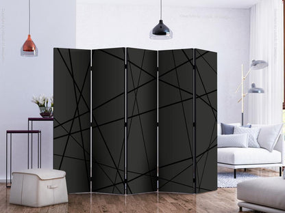 Decorative partition-Room Divider - Dark Intersection II-Folding Screen Wall Panel by ArtfulPrivacy