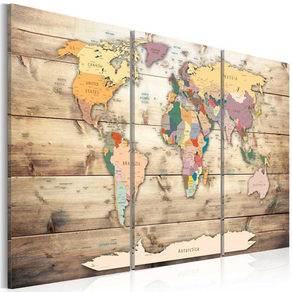 Cork board Canvas with design - Decorative Pinboard - Map of Dreams-ArtfulPrivacy
