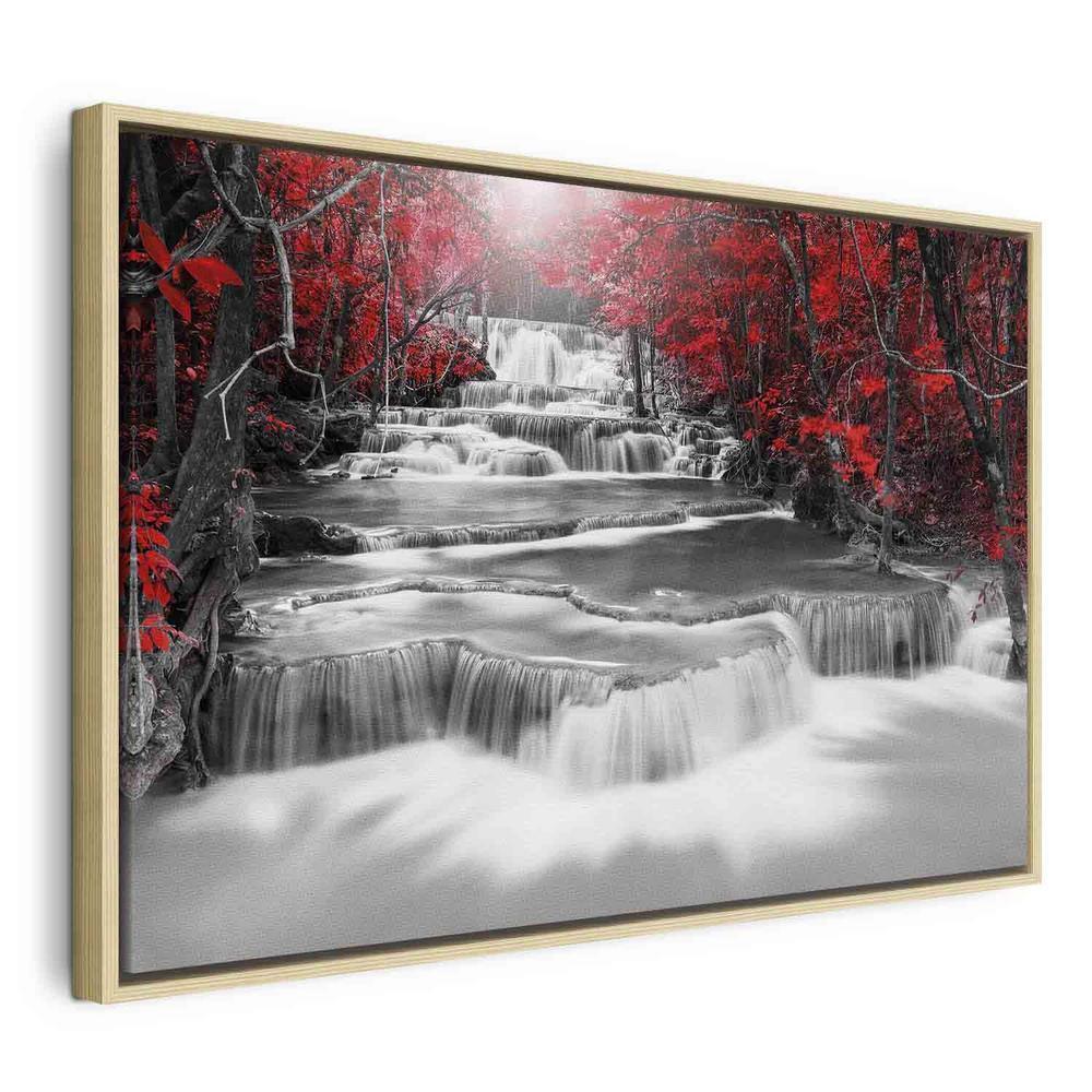 Canvas Print - Cascade of Thoughts (1 Part) Wide Red