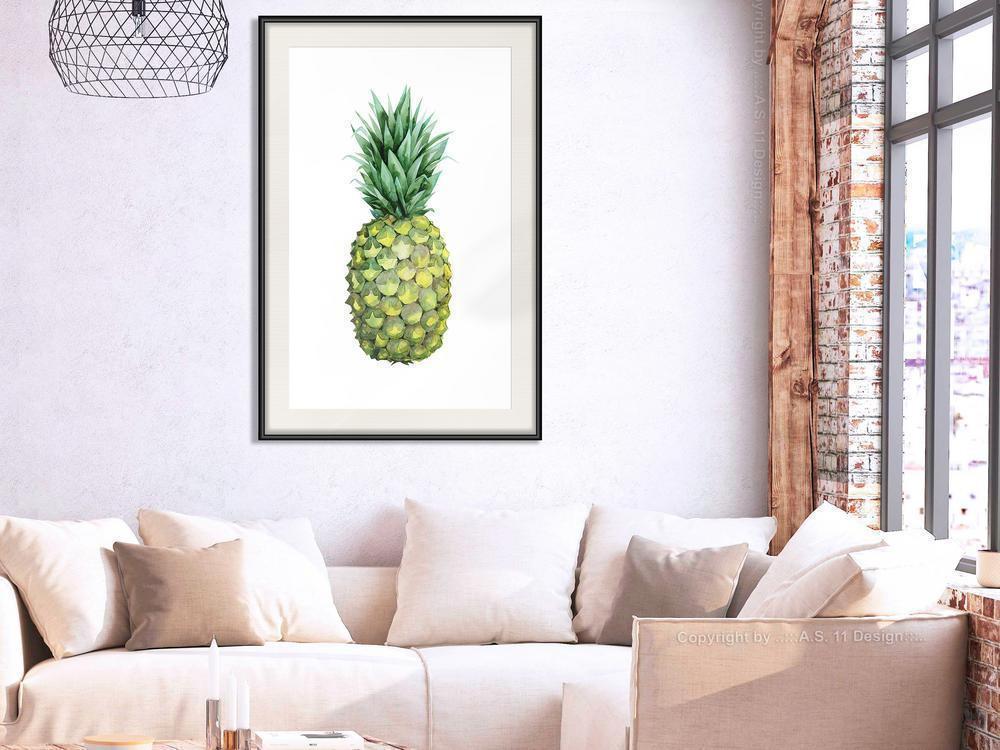 Botanical Wall Art - Unripe Pineapple-artwork for wall with acrylic glass protection