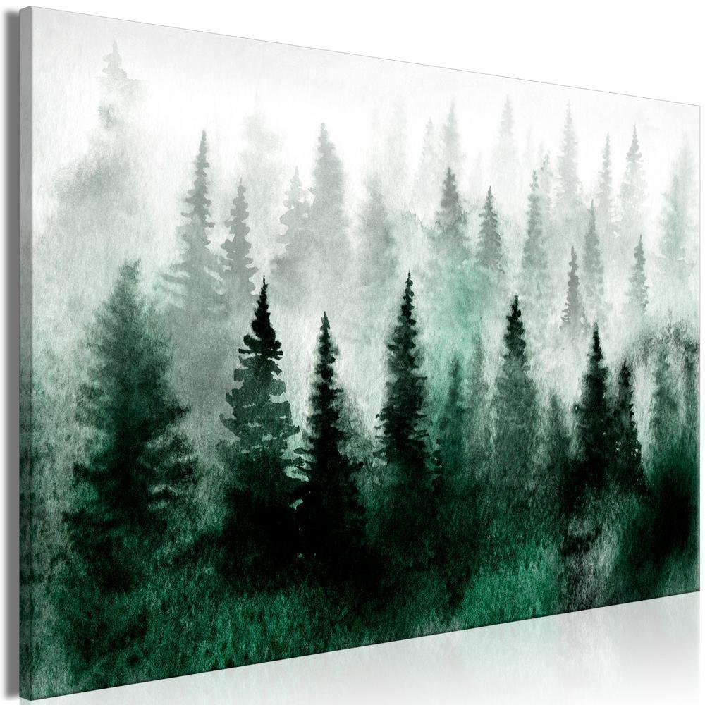 Canvas Print - Scandinavian Foggy Forest (1 Part) Wide-ArtfulPrivacy-Wall Art Collection