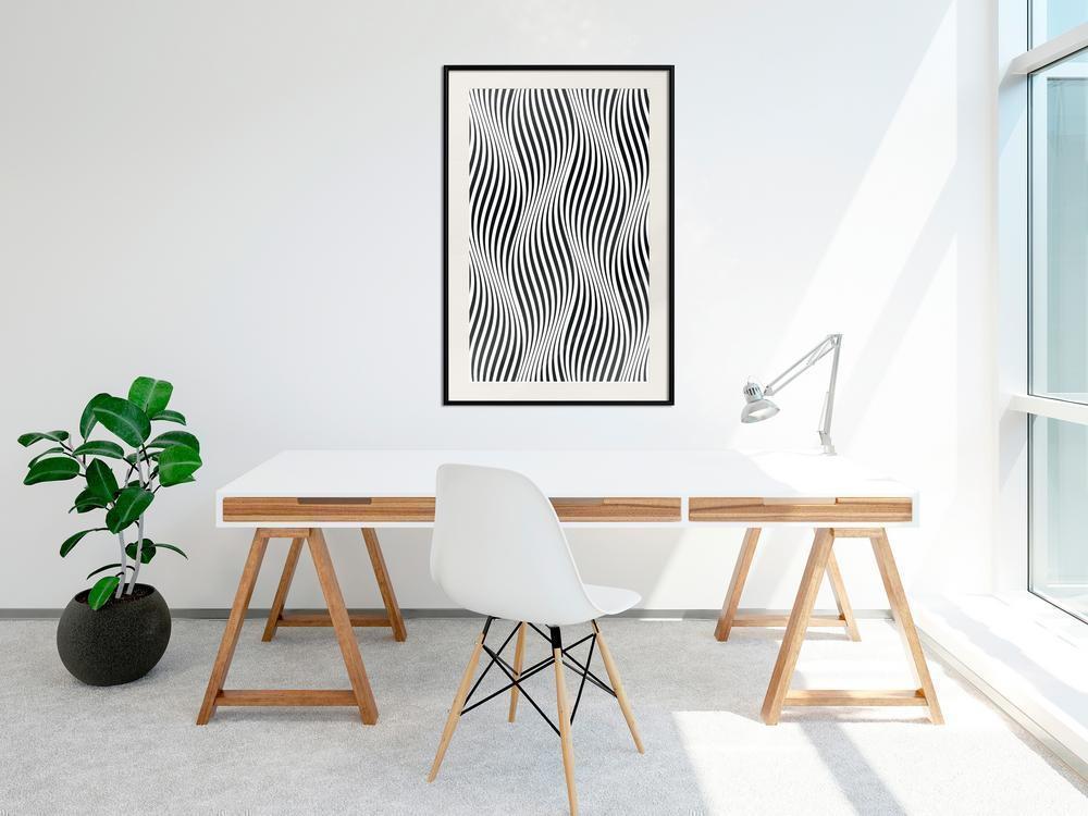 Black and White Framed Poster - Illusion of Movement-artwork for wall with acrylic glass protection