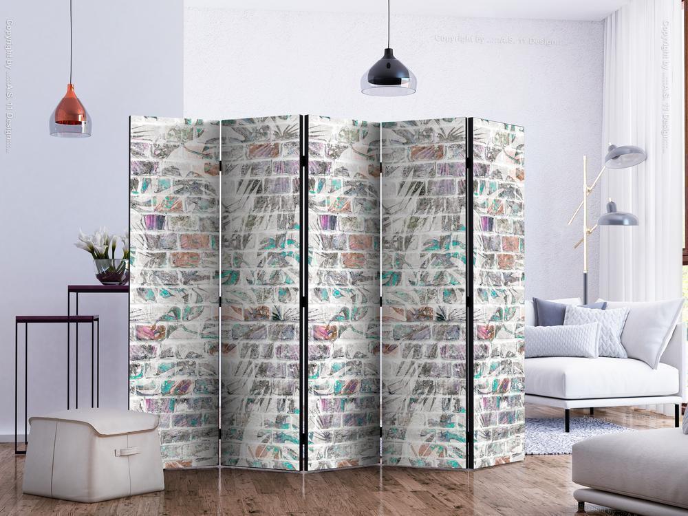 Decorative partition-Room Divider - Palm Wall II-Folding Screen Wall Panel by ArtfulPrivacy