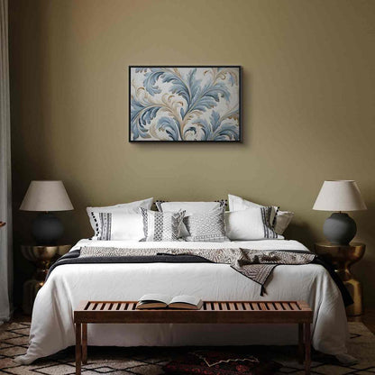 Canvas Print - Baroque Ornaments in Light Cream-Blue Hues