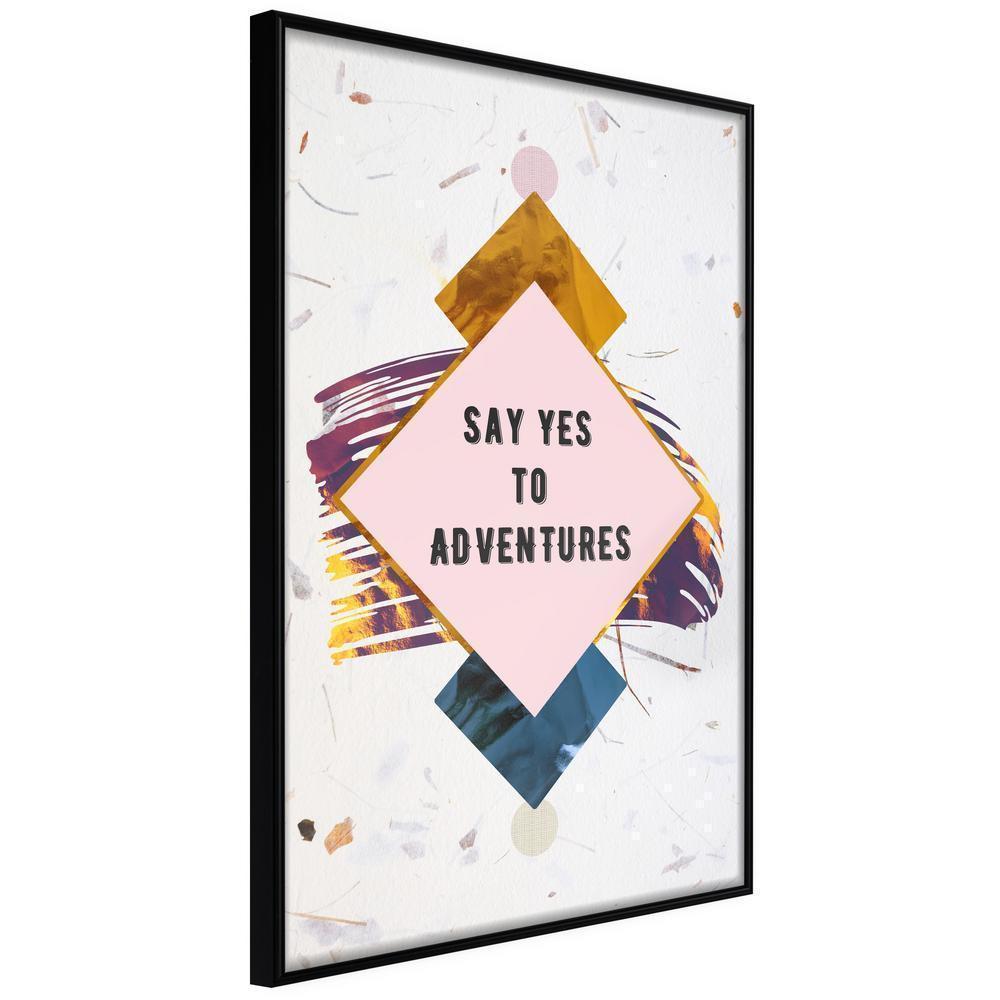 Abstract Poster Frame - Time for Adventure!-artwork for wall with acrylic glass protection