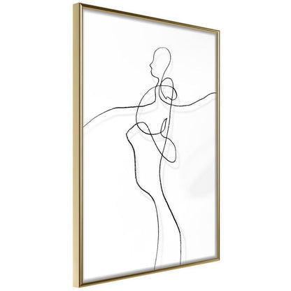 Black and White Framed Poster - Entanglement-artwork for wall with acrylic glass protection