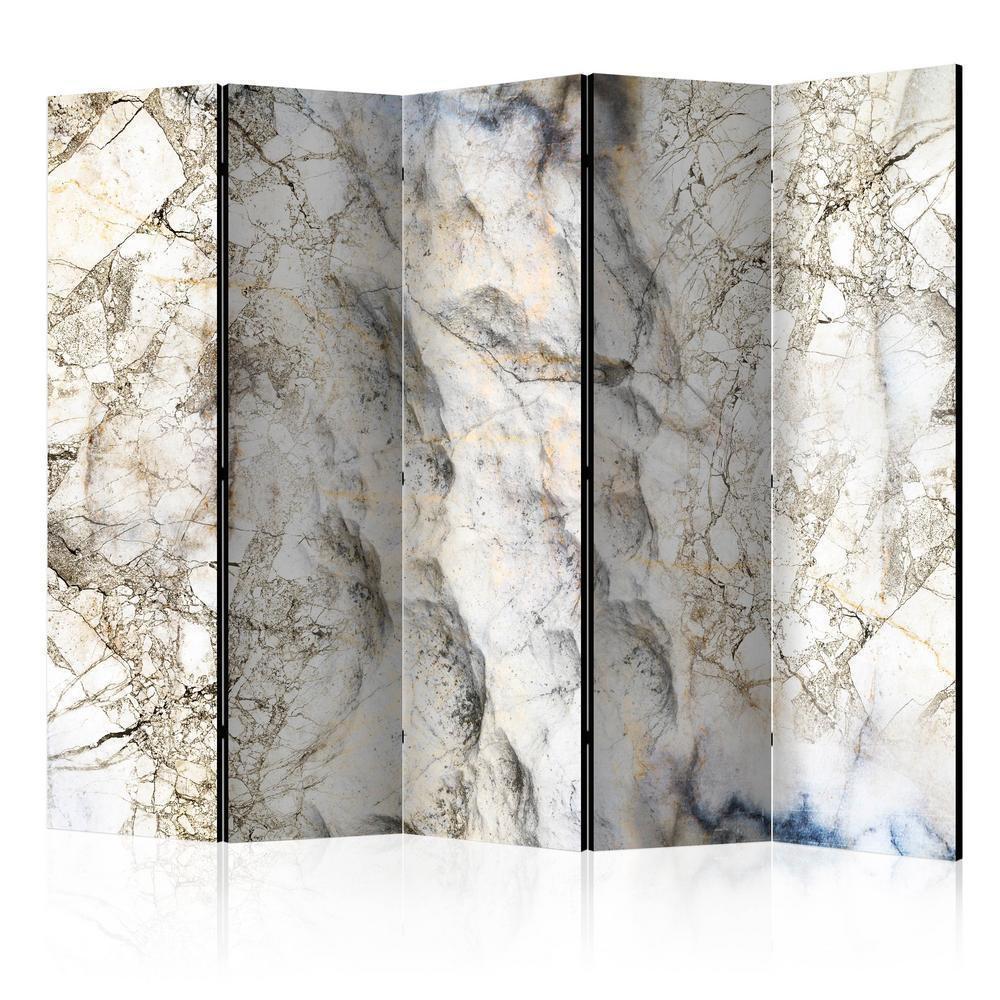 Room Divider - Marble Mystery II- A 5 Panel Folding Screen For Living rooms, bedrooms or home office, decorative folding screen made with wood and canvas