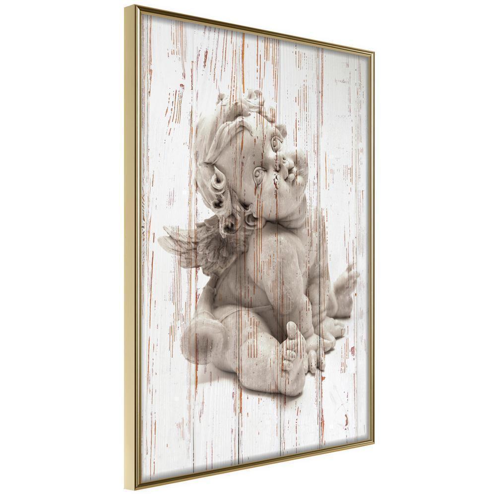 Vintage Motif Wall Decor - Winged Baby-artwork for wall with acrylic glass protection
