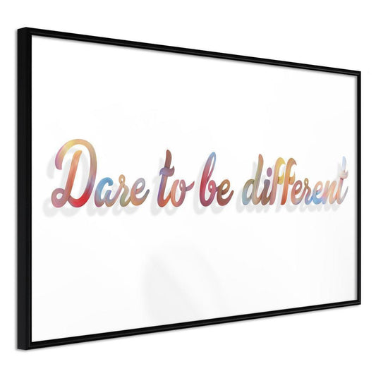 Motivational Wall Frame - Dare to Be Yourself-artwork for wall with acrylic glass protection