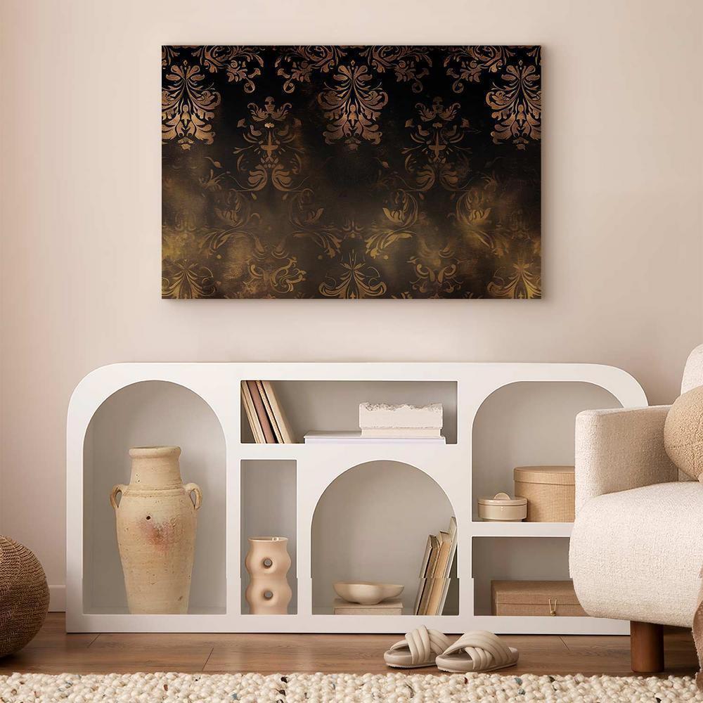 Canvas Print - Baroque Ornaments in Patinated Gold and Browns: Retro Motif