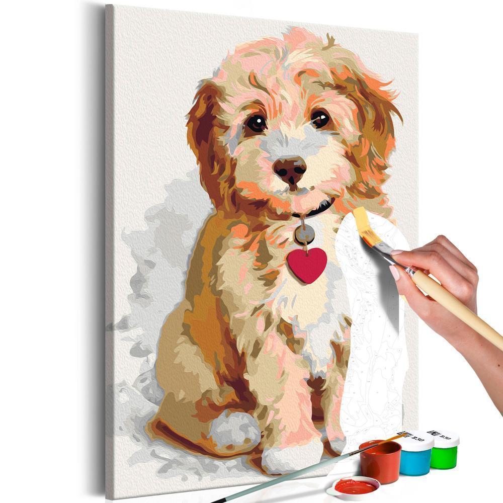 Start learning Painting - Paint By Numbers Kit - Dog (Puppy) - new hobby