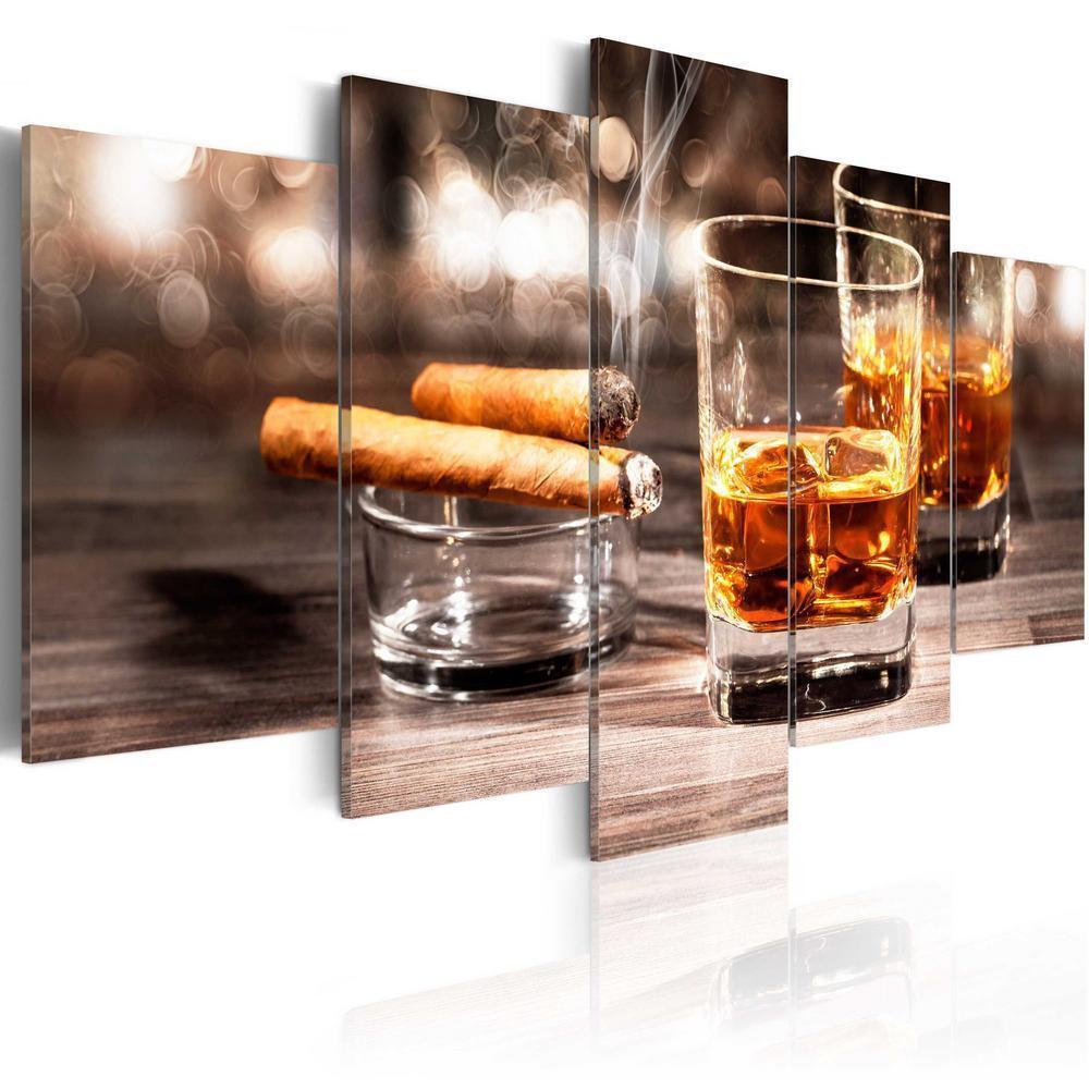 Canvas Print - Cigar and whiskey-ArtfulPrivacy-Wall Art Collection