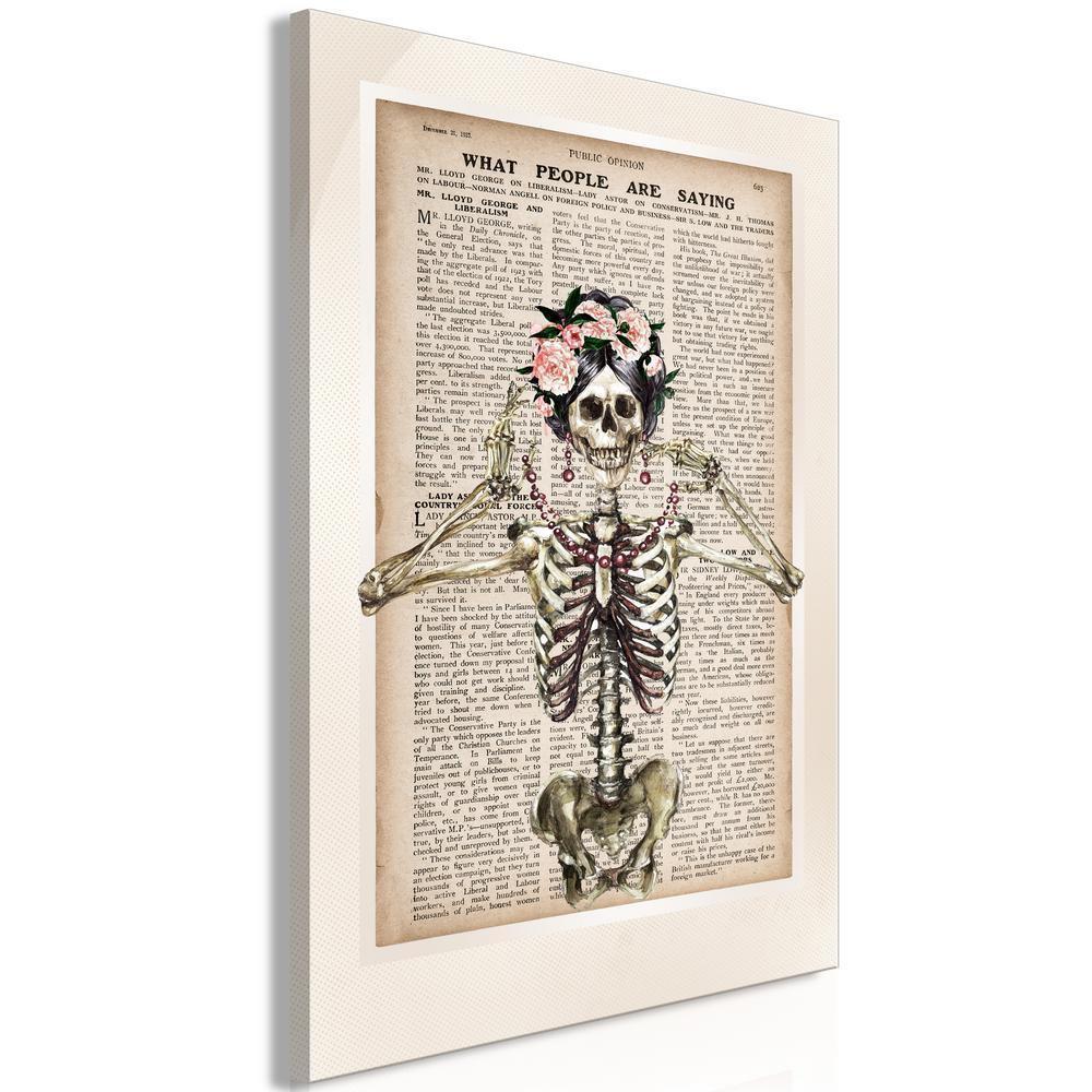 Canvas Print - Mrs Skeleton (1 Part) Vertical-ArtfulPrivacy-Wall Art Collection