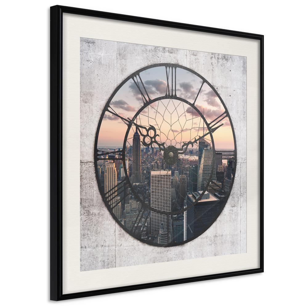 Photography Wall Frame - City Clock (Square)-artwork for wall with acrylic glass protection