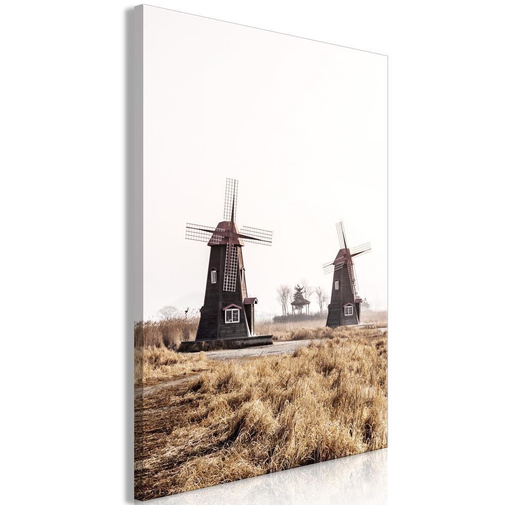 Canvas Print - Wooden Windmill (1 Part) Vertical-ArtfulPrivacy-Wall Art Collection
