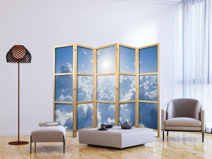 Japanese Room Divider - Heavenly Calm: Warm Rays of the Sun