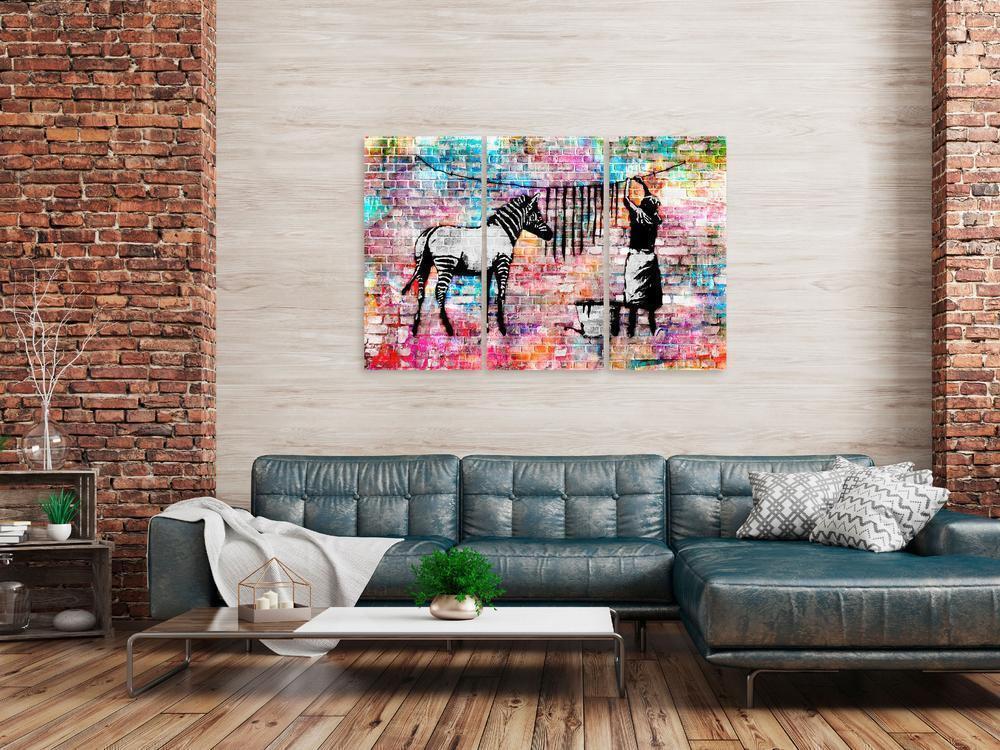 Canvas Print - Colourful Washing (3 Parts)-ArtfulPrivacy-Wall Art Collection