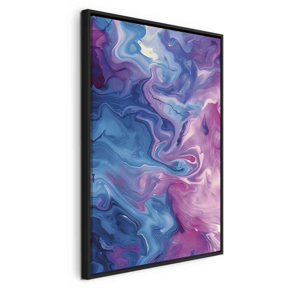 Canvas Print - Night Flows - Abstract Waves in Shades of Blue and Violet