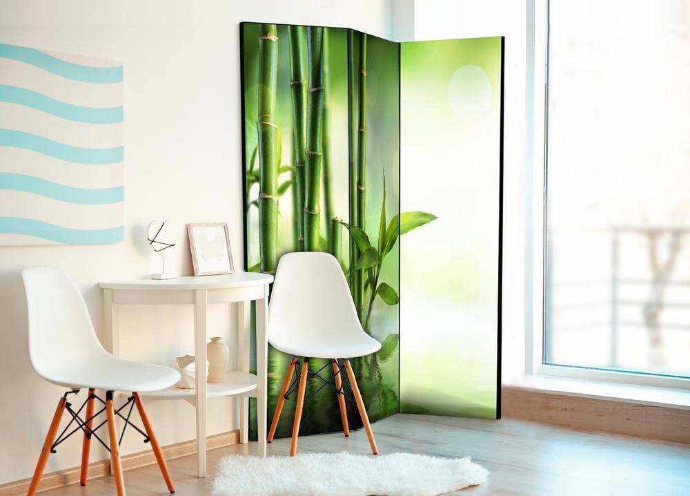 Decorative partition-Room Divider - Green Bamboo-Folding Screen Wall Panel by ArtfulPrivacy